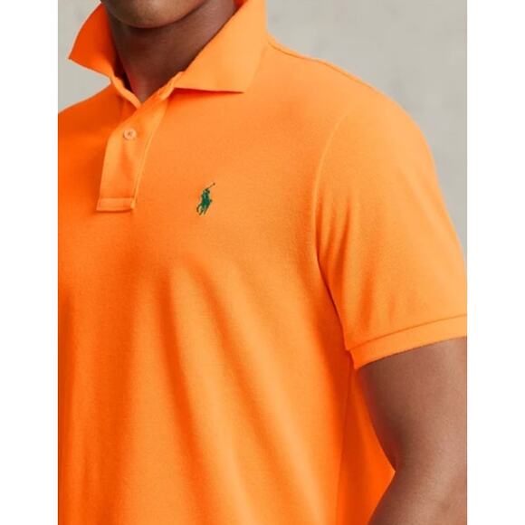 Polo Ralph Lauren The Earth Polo Orange XL Custom Fit Shirt • EUC Cotton Mesh - Picture 8 of 9